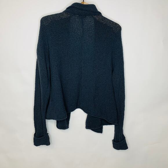 Madewell Gray Open Front Ribbed Cardigan Waterfall Sz Medium - Picture 2 of 5